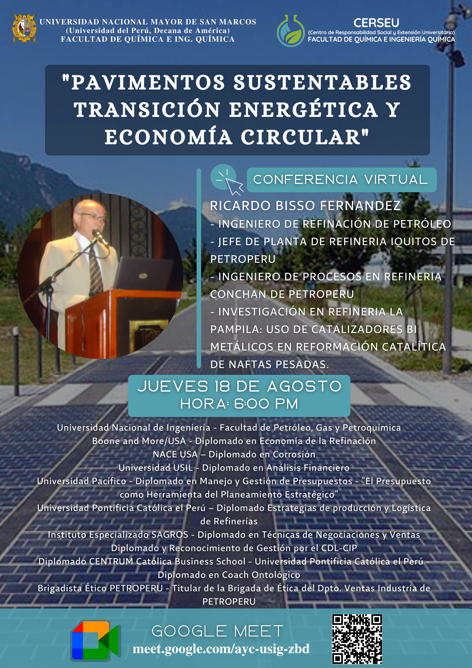 CONFERENCIA VIRTUAL “Pavimentos Sustentables, Transición Energética y Economía Circular”