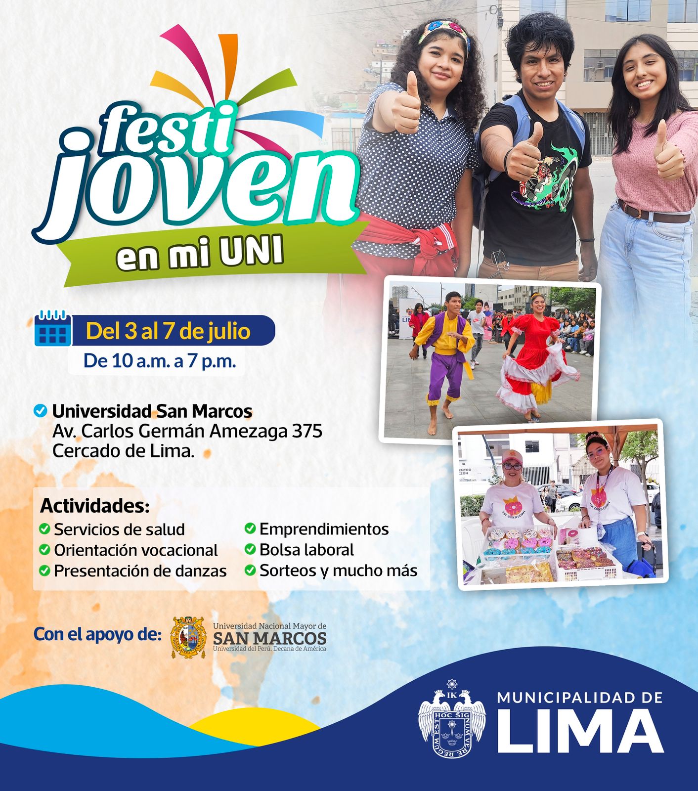 Primer Festival Juvenil en Universidades – FESTIJOVEN, se celebrará en la Universidad Nacional Mayor de San Marcos.