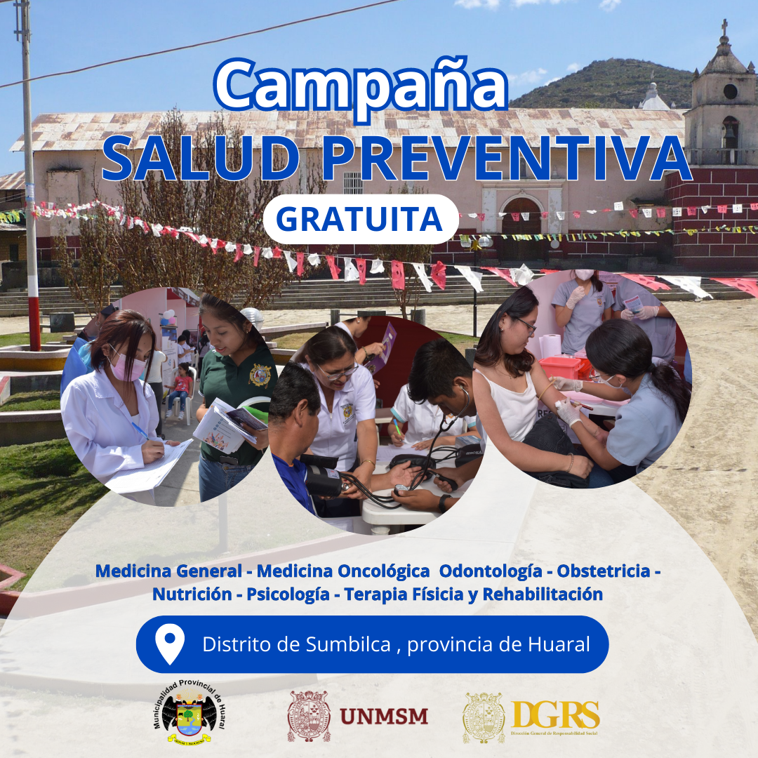 La Dirección General de Responsabilidad Social UNMSM realizará una campaña de salud preventiva en la Provincia de Huaral.
