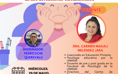 Conferencia Virtual: Estrategias para el manejo del estrés académico en los estudiantes universitarios