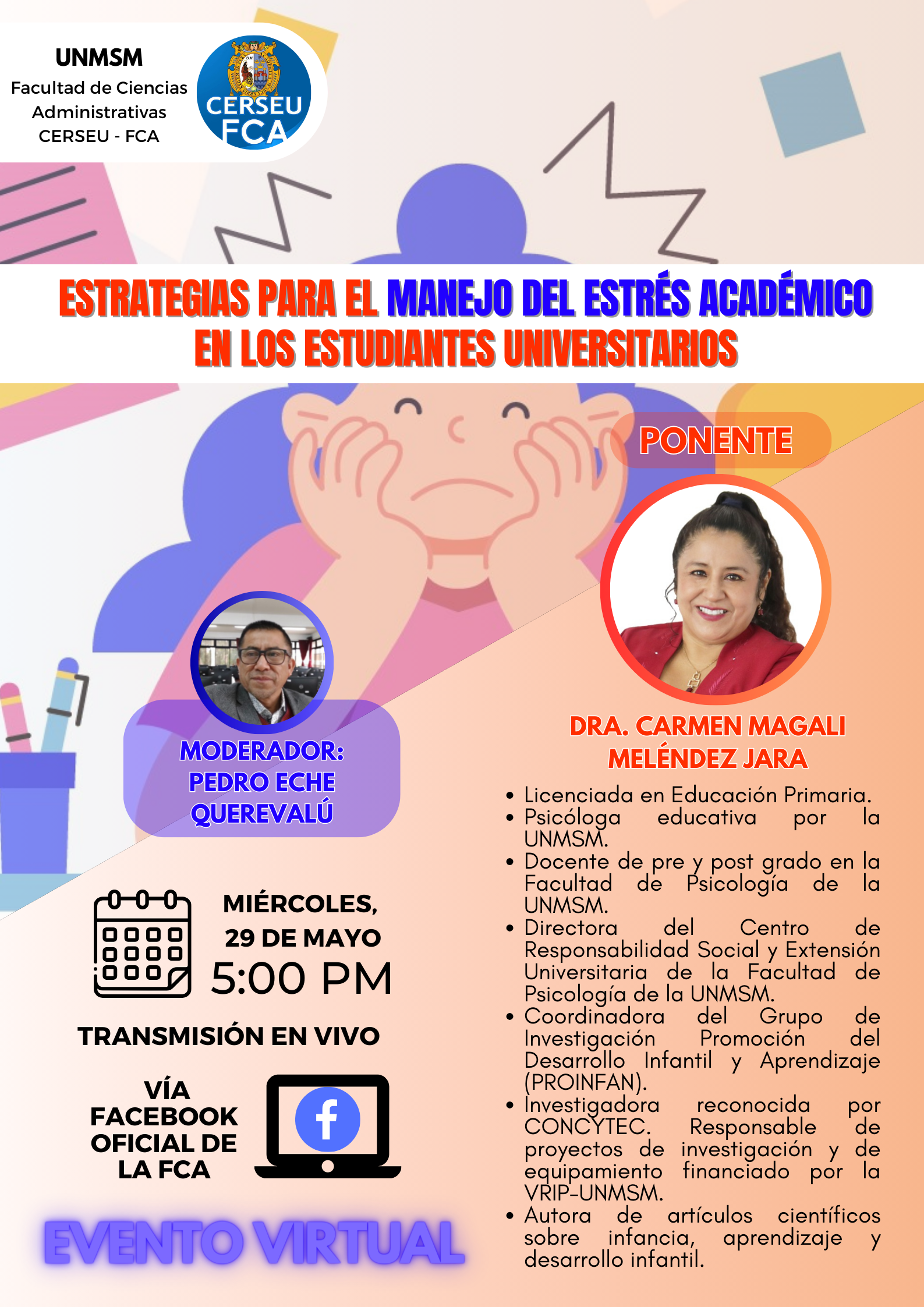 Conferencia Virtual: Estrategias para el manejo del estrés académico en los estudiantes universitarios