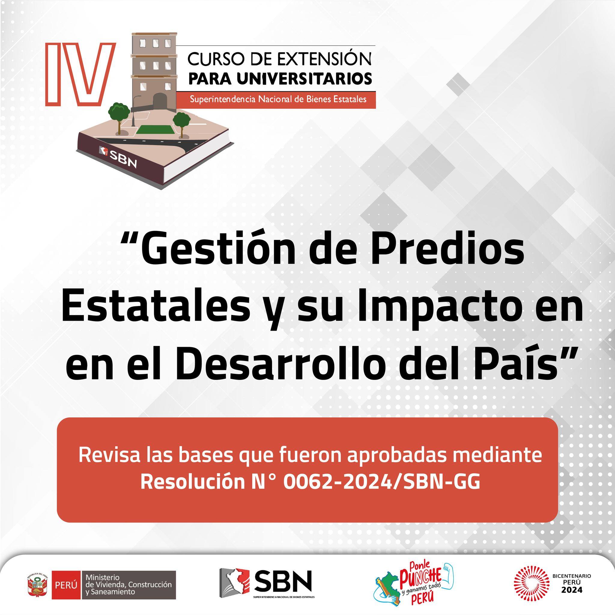 CURSO DE EXTENSIÓN: Gestión de predios estatales y su impacto en el desarrollo del país